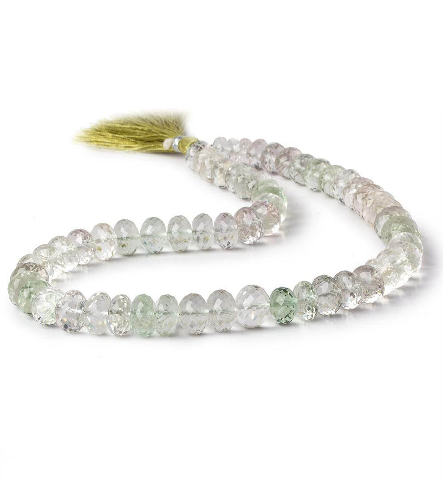 10mm Prasiolite Faceted Rondelles 16 inch 59 beads AA Grade (ONLINE ORDER ONLY)