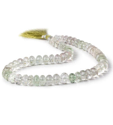 10mm Prasiolite Faceted Rondelles 16 inch 59 beads AA Grade (ONLINE ORDER ONLY)
