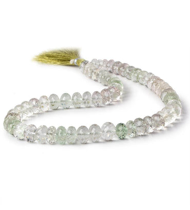 10mm Prasiolite Faceted Rondelles 16 inch 59 beads AA Grade (ONLINE ORDER ONLY)