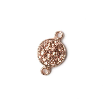 10mm Rose Gold Bezel Metallic Rose Drusy Coin Connector 1 piece (ONLINE ORDER ONLY)