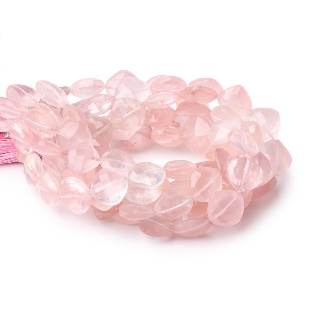 10mm Rose Quartz Faceted Pillow Beads 7.5 inch 17 pieces (ONLINE ORDER ONLY)
