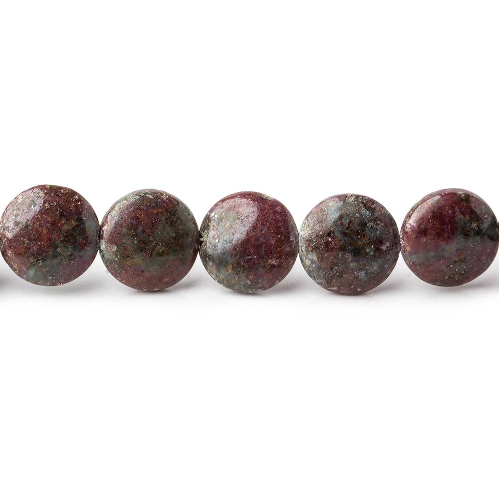 10mm Ruby in Kyanite plain coins 18 inch 47 beads (ONLINE ORDER ONLY)