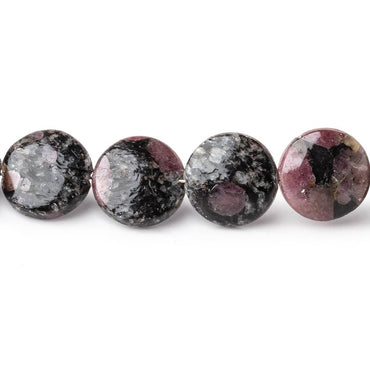 10mm Ruby Red Spinel in Biotite Plain Coin Beads 18 inch 47 pieces (ONLINE ORDER ONLY)