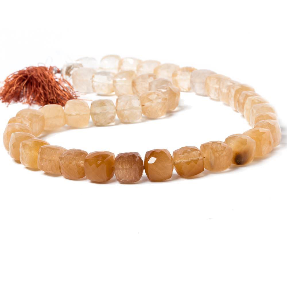 10mm Rutilated Quartz Faceted Cube Beads 16 inch 41 pieces (ONLINE ORDER ONLY)