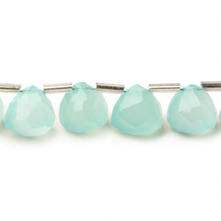 10mm Seafoam Blue Chalcedony top drilled faceted trillions 9 inch 20 beads (ONLINE ORDER ONLY)