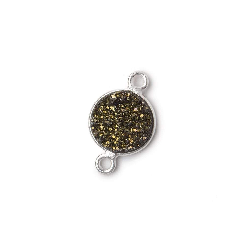 10mm Silver .925 Bezel Metallic Bronze Drusy Coin Connector 1 piece (ONLINE ORDER ONLY)