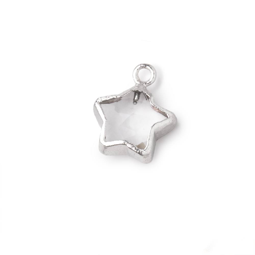 10mm Silver Leafed Crystal Quartz Faceted Star Focal Pendant 1 piece (ONLINE ORDER ONLY)