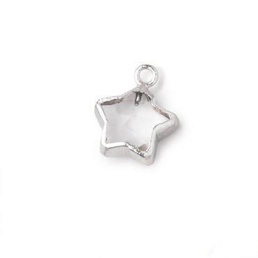 10mm Silver Leafed Crystal Quartz Faceted Star Focal Pendant 1 piece (ONLINE ORDER ONLY)
