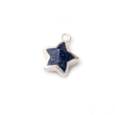 10mm Silver Leafed Lapis Lazuli Faceted Star Focal Pendant 1 piece (ONLINE ORDER ONLY)