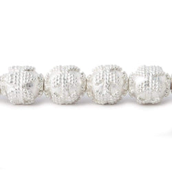 10mm Silver Plated Copper Roval Bead Miligrain Triangle 8 inch 18 pieces (ONLINE ORDER ONLY)