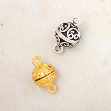10mm Simple Scroll Design Magnetic Clasp 1 piece (ONLINE ORDER ONLY)
