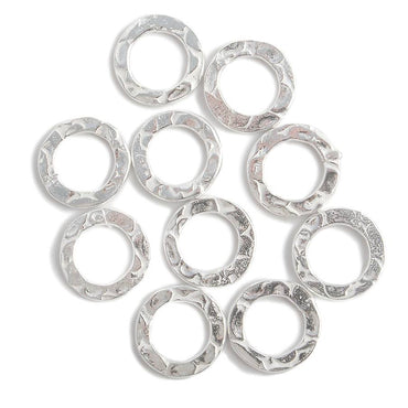 10mm Sterling Silver Hammered Jump Ring Connector 7mm ID Set of 10 pieces (ONLINE ORDER ONLY)