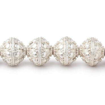 10mm Sterling Silver plated Copper Bali Dot Round Bead 8 inch 21 pieces (ONLINE ORDER ONLY)