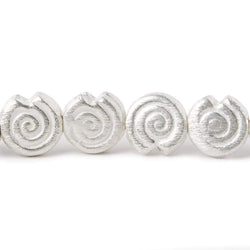 10mm Sterling Silver plated Copper Spiral Beads 8 inch  21 pieces (ONLINE ORDER ONLY)