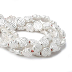 10mm Sterling Silver plated Copper Spiral Beads 8 inch  21 pieces (ONLINE ORDER ONLY)