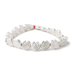 10mm Sterling Silver plated Copper Spiral Beads 8 inch  21 pieces (ONLINE ORDER ONLY)
