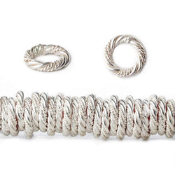 10mm Sterling Silver Plated Copper Twist and Plain Jumpring 8 inch 96 beads (ONLINE ORDER ONLY)