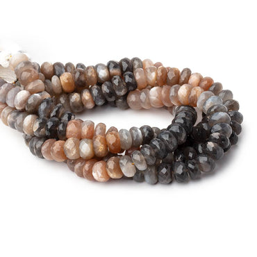 10mm Sunstone & Moonstone Faceted Rondelle Beads 10 inch 45 pieces (ONLINE ORDER ONLY)