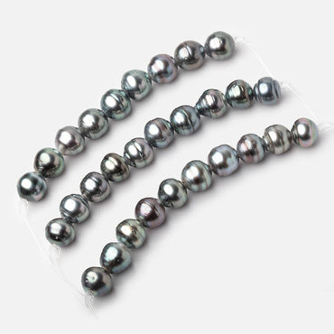 10mm Tahitian 2mm Large Hole Saltwater Pearls 4 inch 9 Beads A (ONLINE ORDER ONLY)
