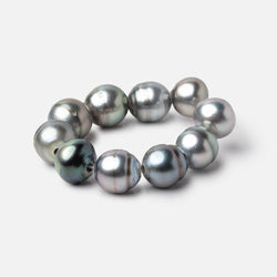 10mm Tahitian 2mm Large Hole Saltwater Pearls 4 inch 9 Beads A (ONLINE ORDER ONLY)