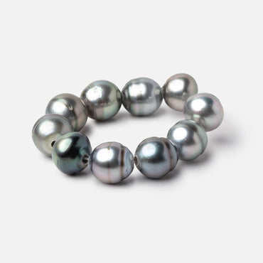 10mm Tahitian 2mm Large Hole Saltwater Pearls 4 inch 9 Beads A (ONLINE ORDER ONLY)