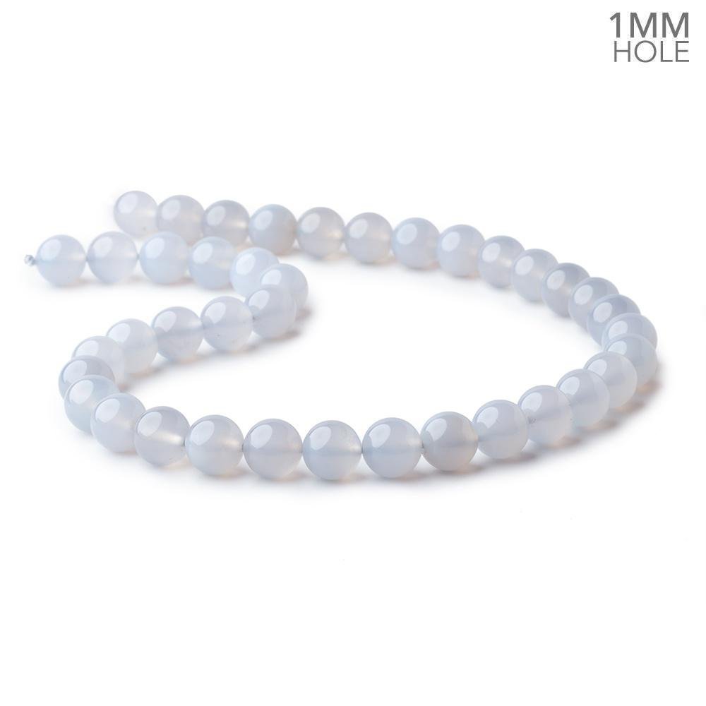 10mm Turkish Blue Chalcedony Plain Round Beads 15.5 inch 38 pieces (ONLINE ORDER ONLY)