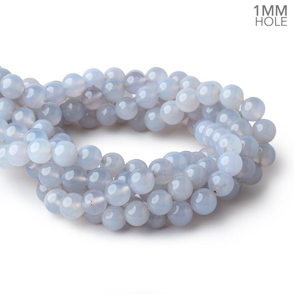 10mm Turkish Blue Chalcedony Plain Round Beads 15.5 inch 38 pieces (ONLINE ORDER ONLY)