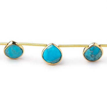 10mm Vermeil Bezel Turquoise Howlite Faceted Heart Beads 6 inch 8 pieces (ONLINE ORDER ONLY)