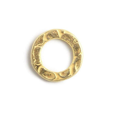 10mm Vermeil Hammered Jump Ring Connector 7mm ID Set of 10 pieces (ONLINE ORDER ONLY)