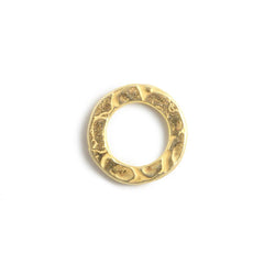 10mm Vermeil Hammered Jump Ring Connector 7mm ID Set of 10 pieces (ONLINE ORDER ONLY)