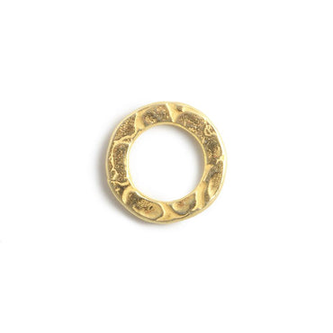 10mm Vermeil Hammered Jump Ring Connector 7mm ID Set of 10 pieces (ONLINE ORDER ONLY)