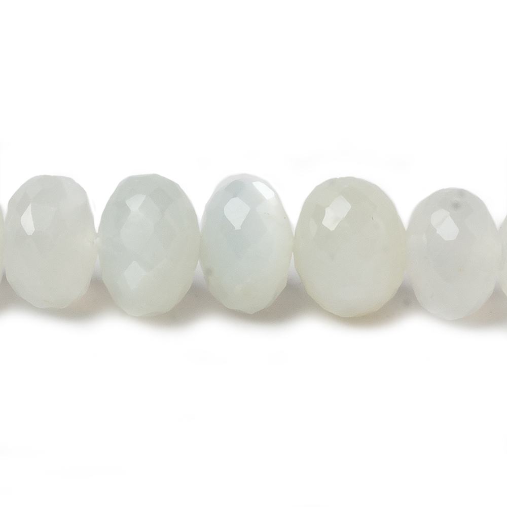 10mm White Moonstone faceted rondelle beads 13.5 inch 49 pieces (ONLINE ORDER ONLY)
