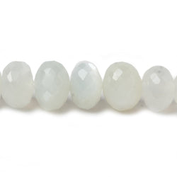 10mm White Moonstone faceted rondelle beads 13.5 inch 49 pieces (ONLINE ORDER ONLY)