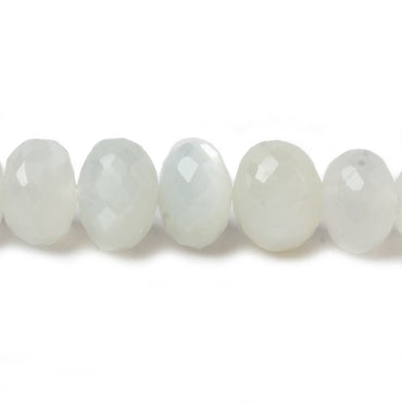 10mm White Moonstone faceted rondelle beads 13.5 inch 49 pieces (ONLINE ORDER ONLY)