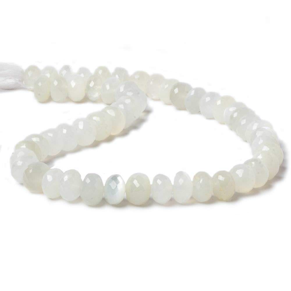 10mm White Moonstone faceted rondelle beads 13.5 inch 49 pieces (ONLINE ORDER ONLY)