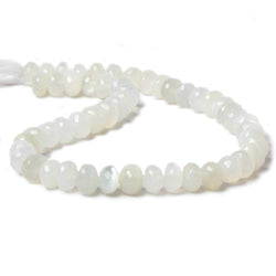 10mm White Moonstone faceted rondelle beads 13.5 inch 49 pieces (ONLINE ORDER ONLY)