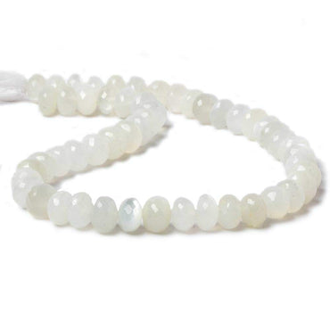 10mm White Moonstone faceted rondelle beads 13.5 inch 49 pieces (ONLINE ORDER ONLY)