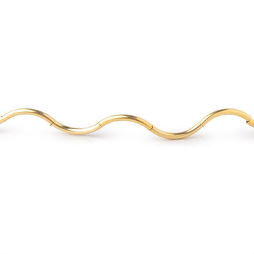 10mm x 1mm 22kt Gold Plated  Copper Curved Tube Beads 7.5 inch 20 pieces (ONLINE ORDER ONLY)