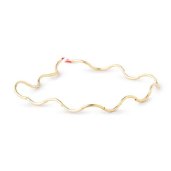 10mm x 1mm 22kt Gold Plated  Copper Curved Tube Beads 7.5 inch 20 pieces (ONLINE ORDER ONLY)