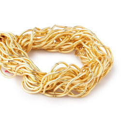 10mm x 1mm 22kt Gold Plated  Copper Curved Tube Beads 7.5 inch 20 pieces (ONLINE ORDER ONLY)