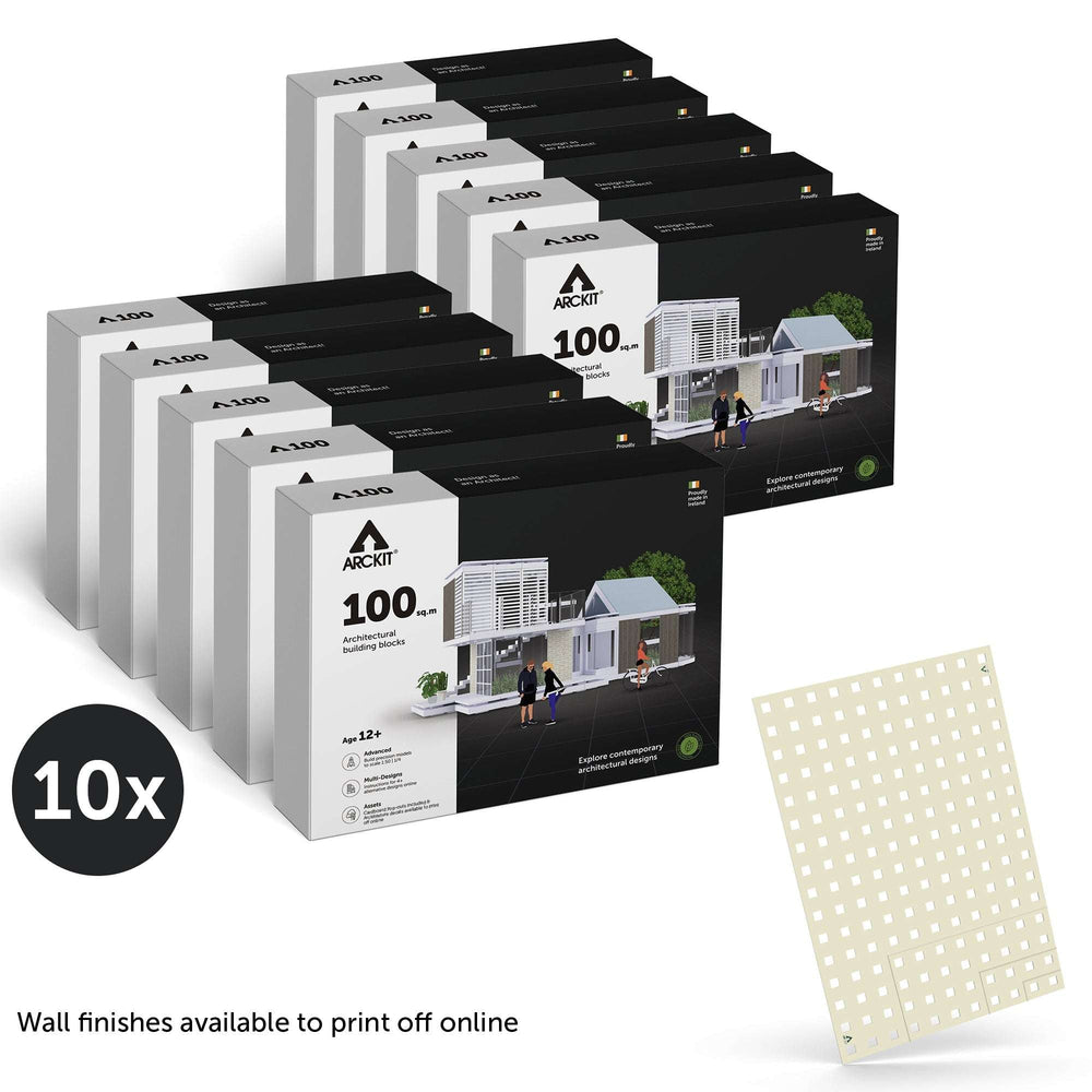 Bundle kit of 10 Arckit A100 Architectural Model Building Kits & Building Plates (ONLINE ORDER ONLY)