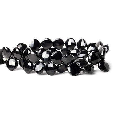 10x10-11x11mm Black Onyx corner drilled faceted pillow beads 8 inch 39 pieces AAA (ONLINE ORDER ONLY)