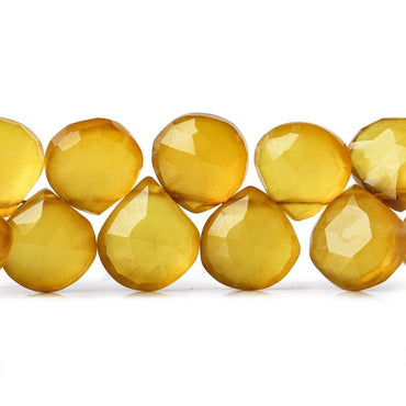 10x10-11x11mm Butterscotch Yellow Chalcedony Heart Briolettes 8 inch 45 pcs (ONLINE ORDER ONLY)