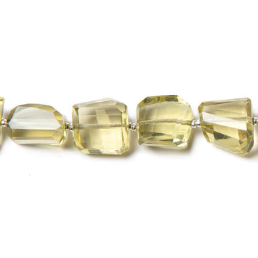 10x10-11x11mm Lemon Quartz step faceted nugget beads 8 inch 17 pieces (ONLINE ORDER ONLY)