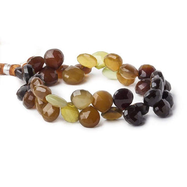 10x10-11x11mm Multi Color Chalcedony Faceted Hearts 8 inch 40 Beads (ONLINE ORDER ONLY)