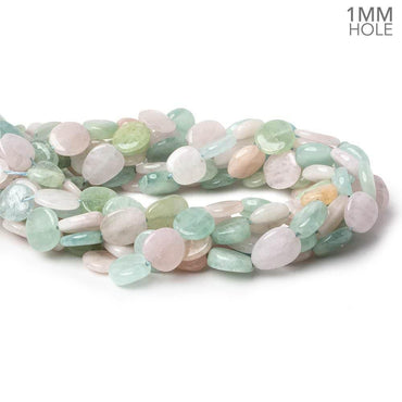 10x10-11x12mm Multi Beryl straight drilled plain flat nuggets 16 inch 34 large hole beads AA (ONLINE ORDER ONLY)