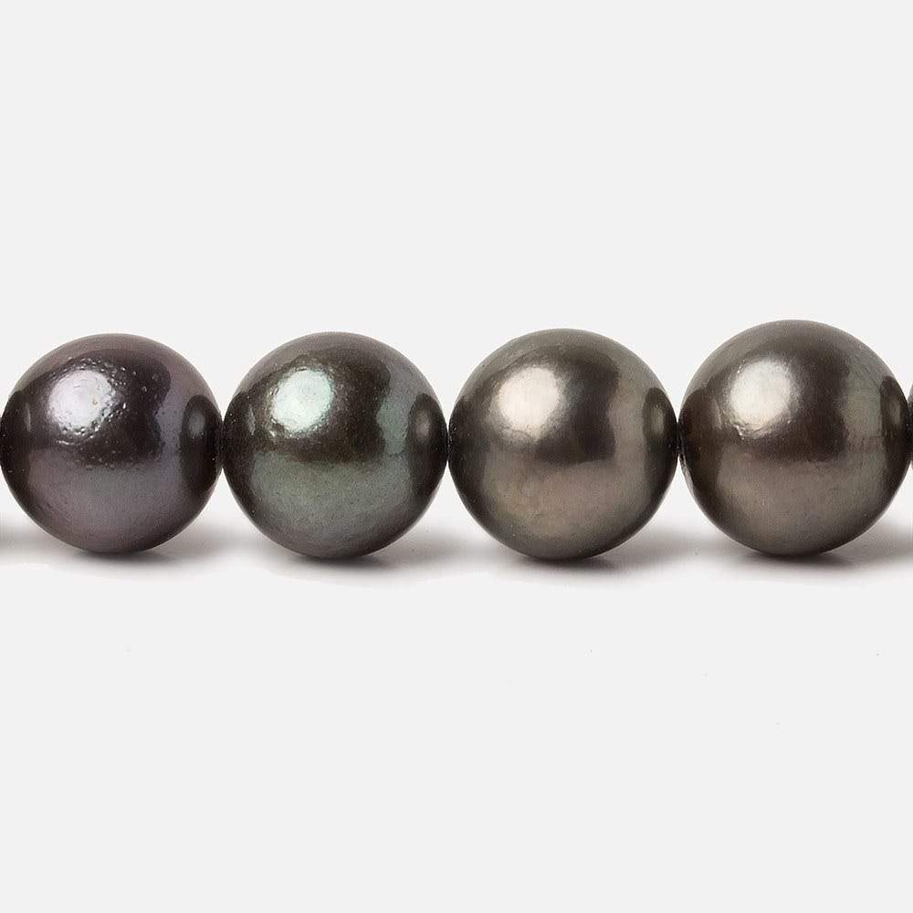 10x10-12x11.5mm Peacock Tahitian Round Saltwater Pearls 16 inch 38 pieces A (ONLINE ORDER ONLY)