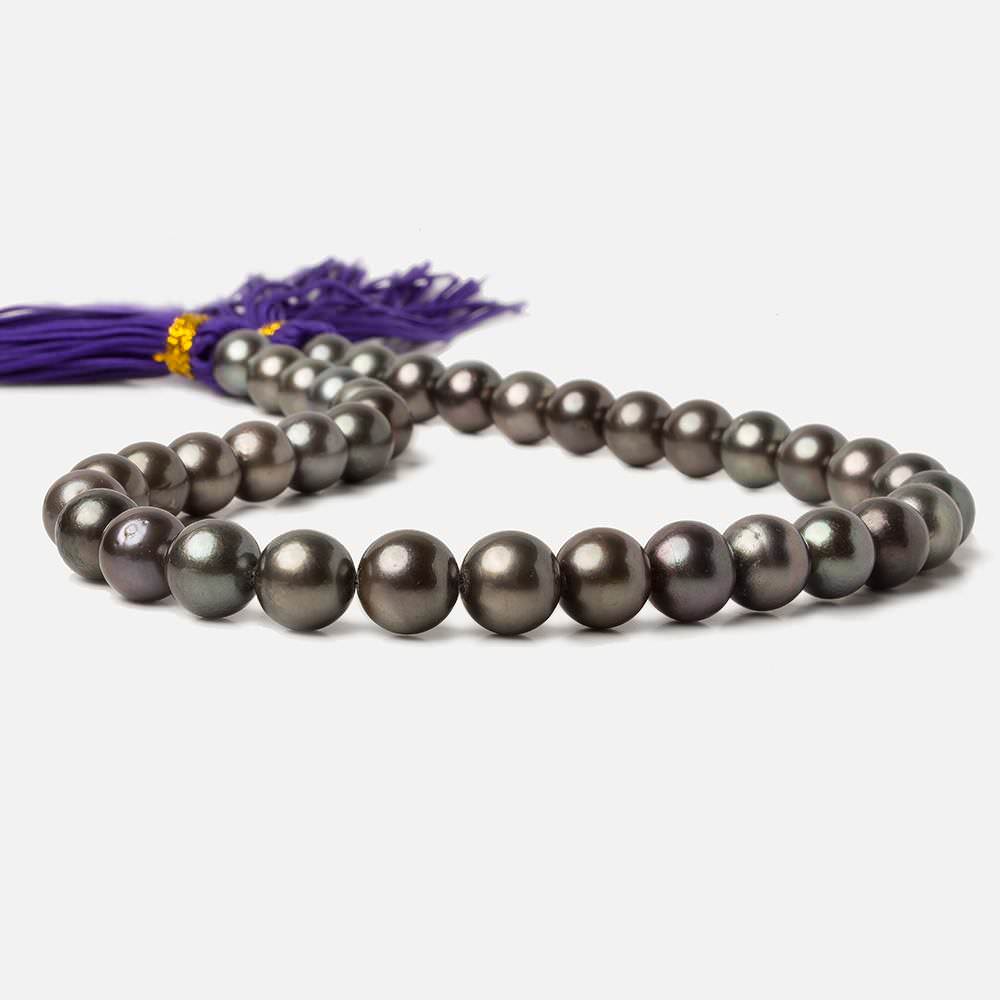 10x10-12x11.5mm Peacock Tahitian Round Saltwater Pearls 16 inch 38 pieces A (ONLINE ORDER ONLY)