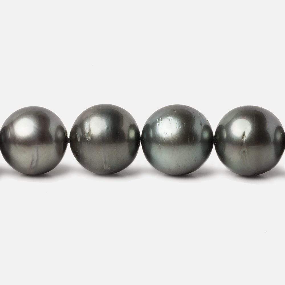 10x10-12x12.5mm Peacock Tahitian Round Saltwater Pearls 16 inch 38 pieces A (ONLINE ORDER ONLY)