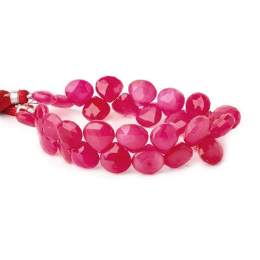 10x10-14x14mm Neon Pink Chalcedony faceted hearts 8 inch 32 beads (ONLINE ORDER ONLY)